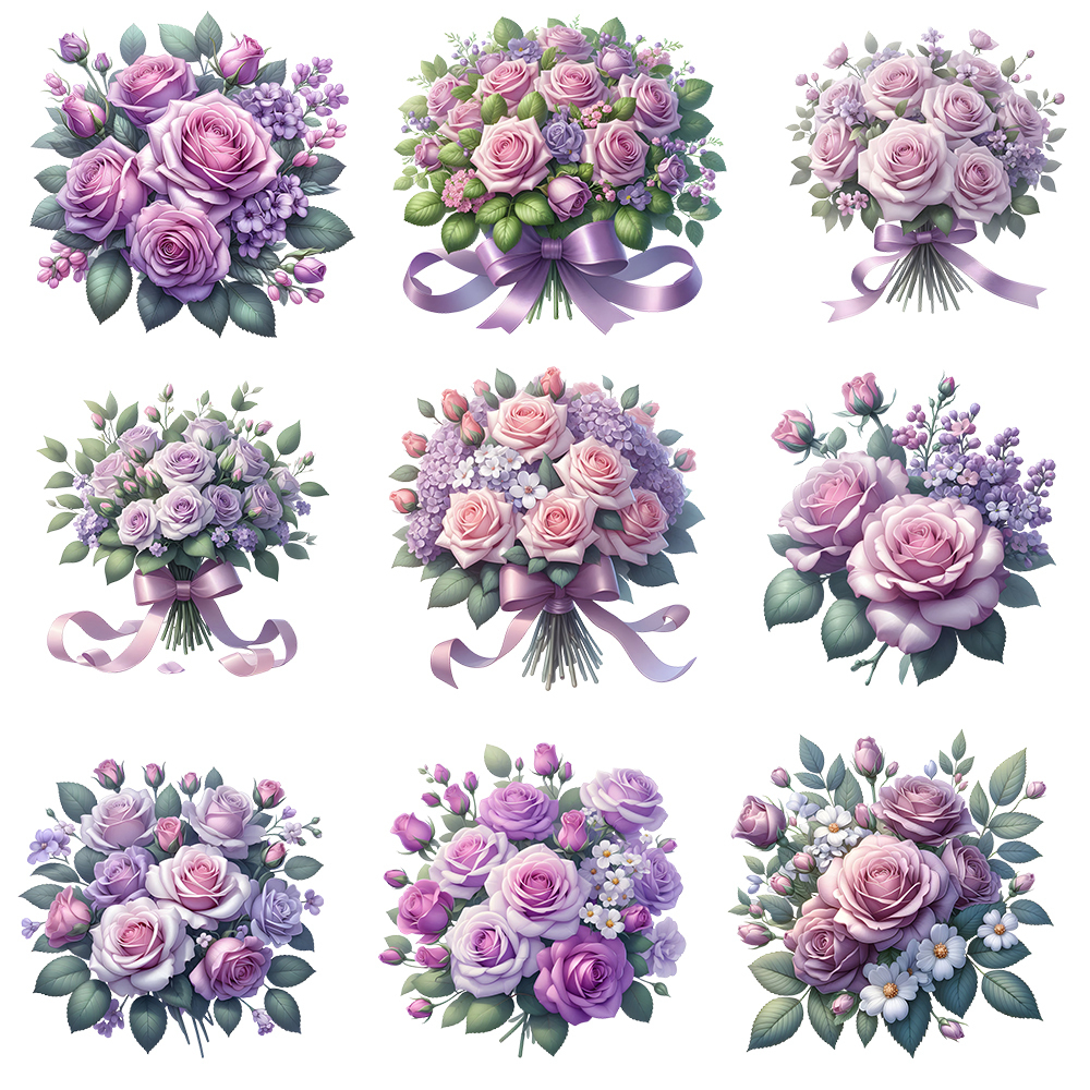 3D Printing Vinyl - Fine Purple Rose Flower Iron On