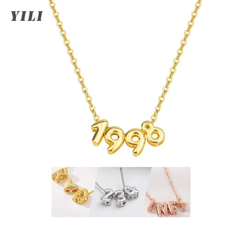 3D Printing Jewelry - Personalized 3D Bubble Letter Necklace Custom