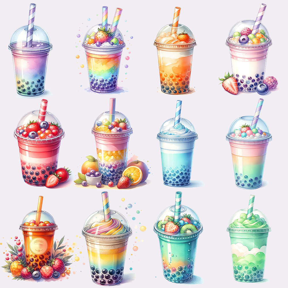 3D Printing Vinyl - 15cm Colorful Pearl Milk Tea Fruit