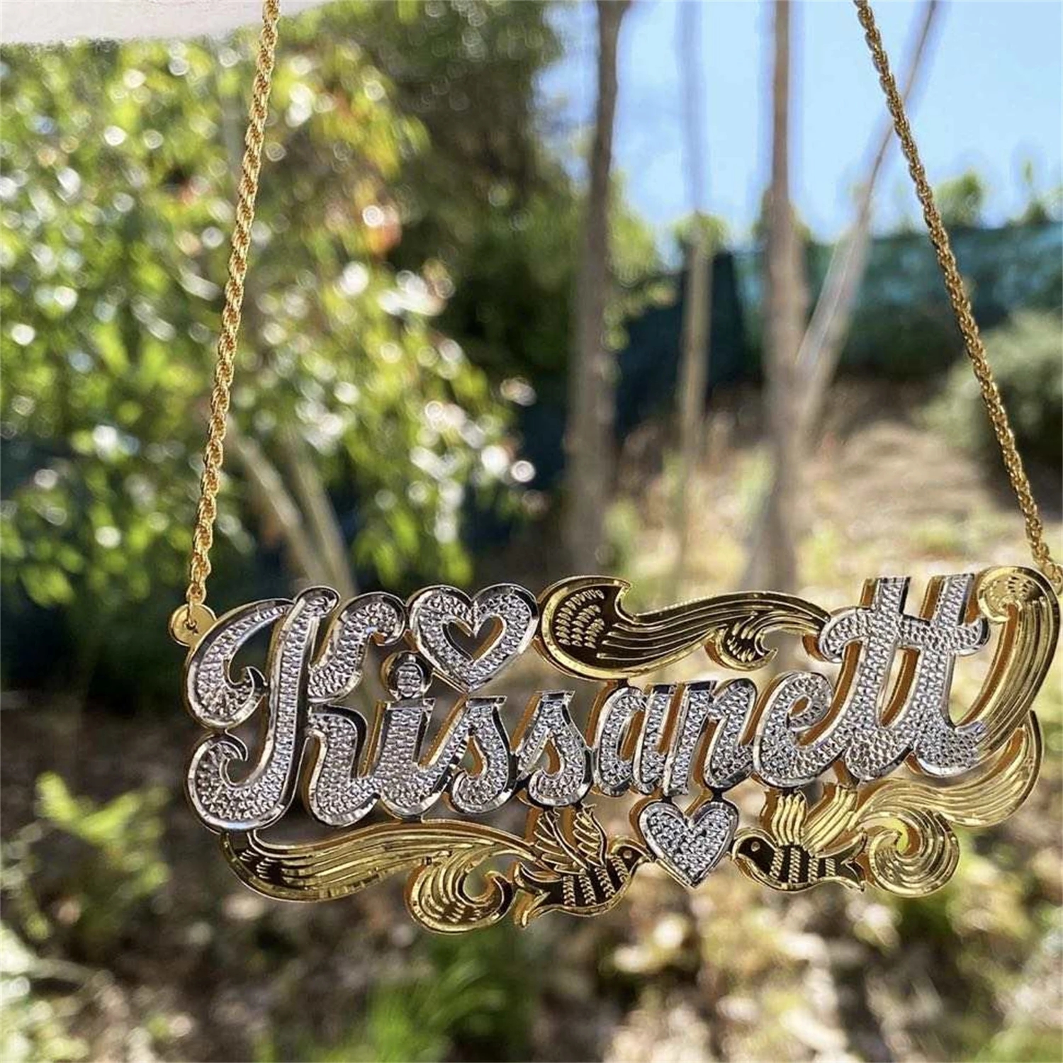 3D Printing Jewelry - Zciti Custom Name Necklace 18K Gold