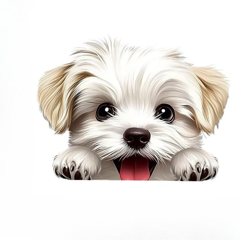 3D Printing Vinyl - Car Decal Sticker Cute Animal Dog
