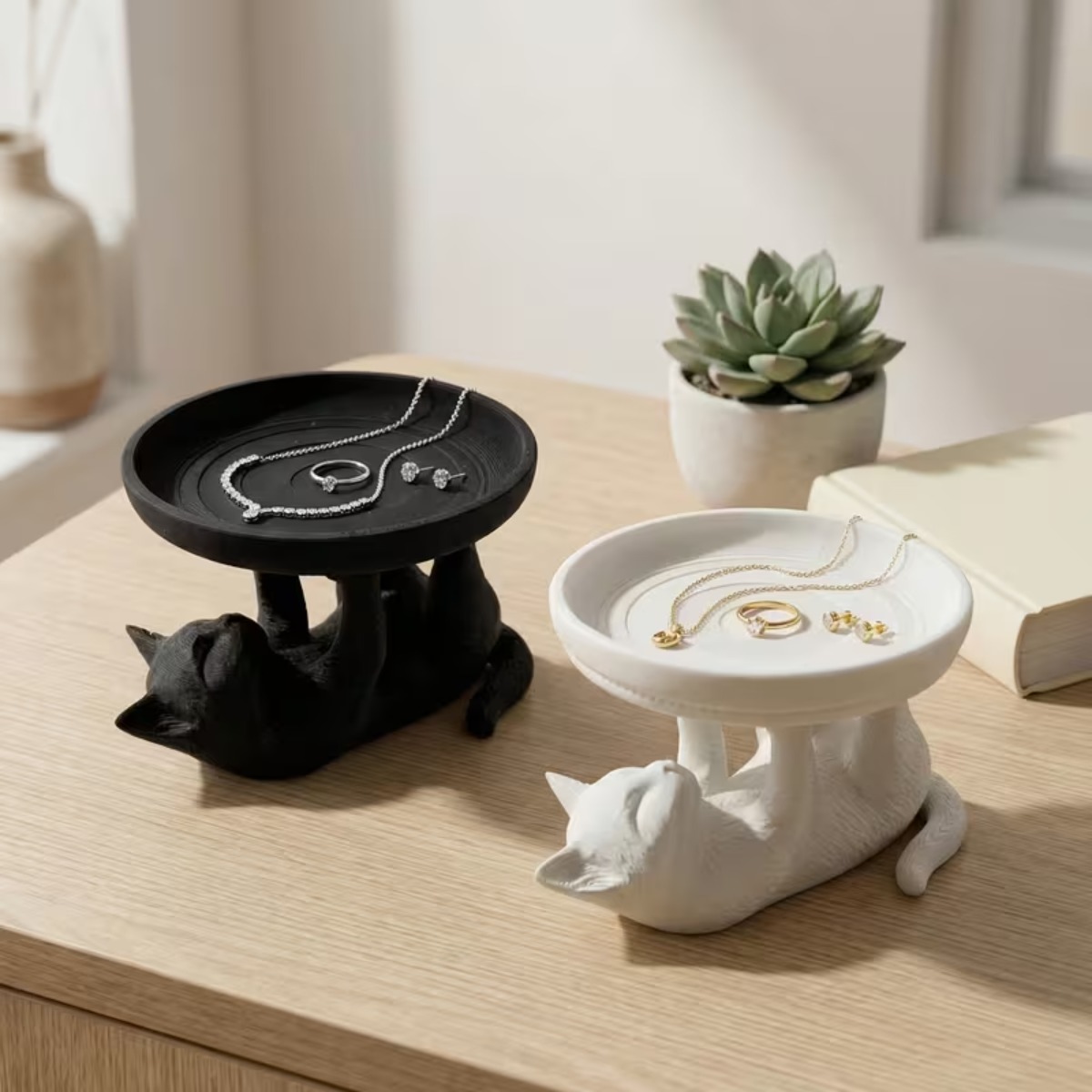 3D Printing Jewelry - 3D Printed Cat Shaped Jewelry Organizer