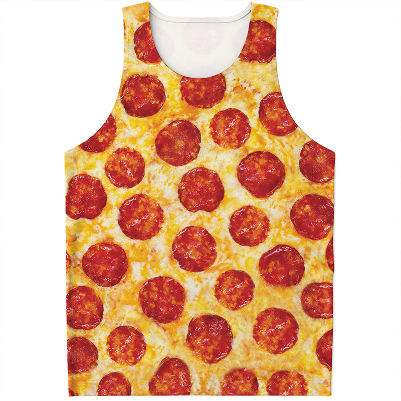 Cute Pepperoni Pizza Tank Top  - 3D Printing In Food ulasan dan harga