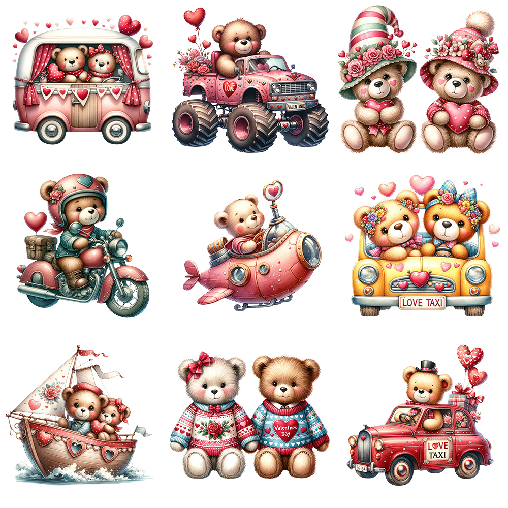 15cm Cute Bear Heart Love Car  - 3D Printing Vinyl ulasan dan harga