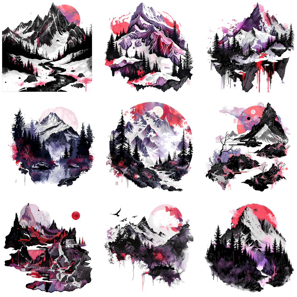 25cm Snow Mountain Scenery Iro - 3D Printing Vinyl ulasan dan harga