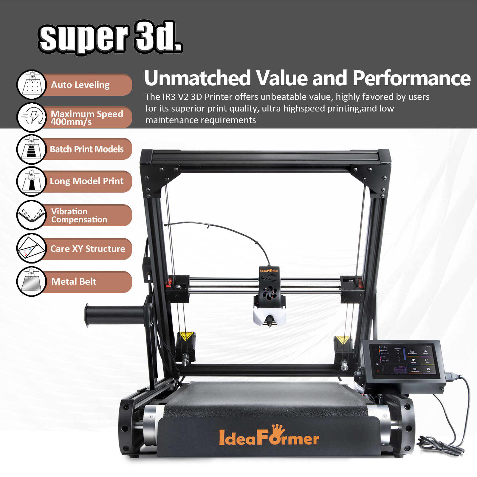 IdeaFormer IR3 V2 FDM 3D Print - 3D Printing Klipper ulasan dan harga