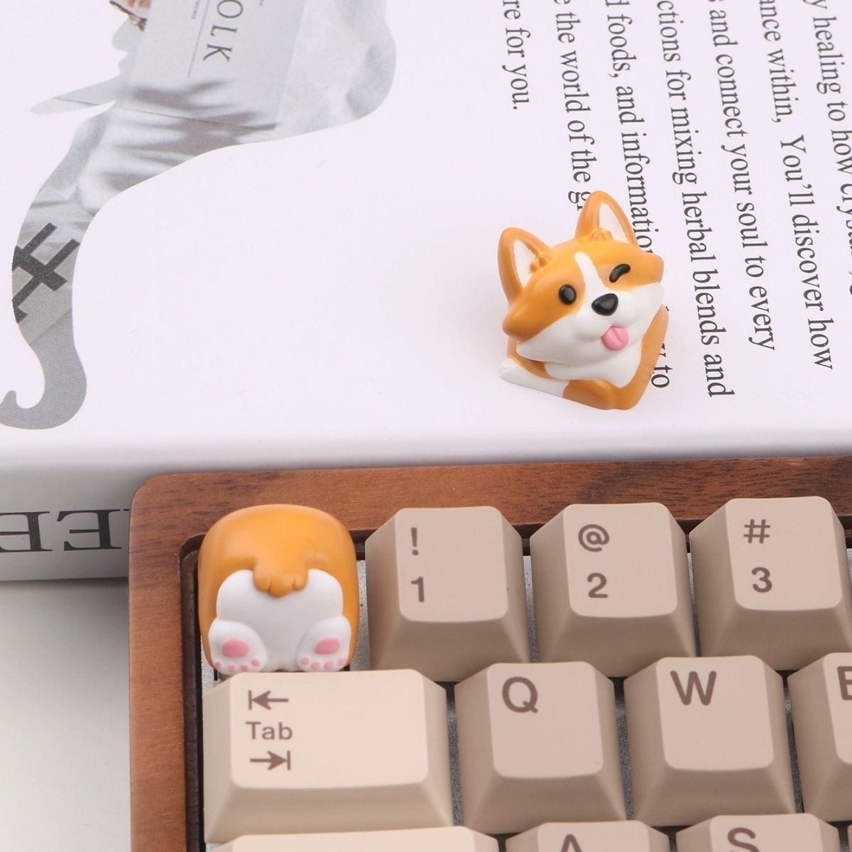 Universal Cartoon Corgi Keycap - 3D Printing Keycaps ulasan dan harga