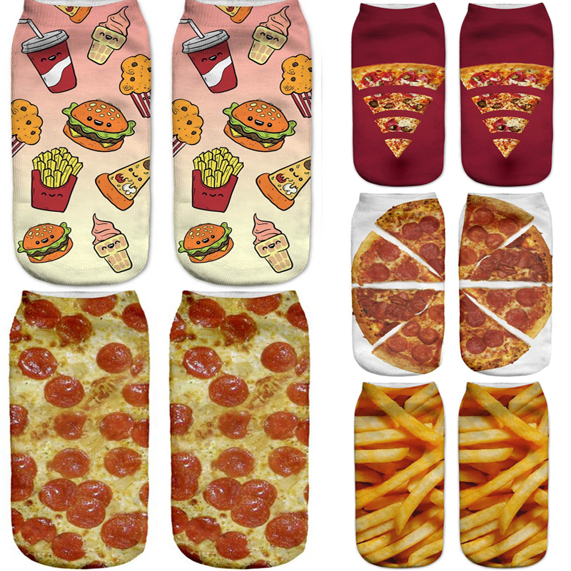 Women 3D Print Funny Pizza Soc - 3D Printing In Food ulasan dan harga