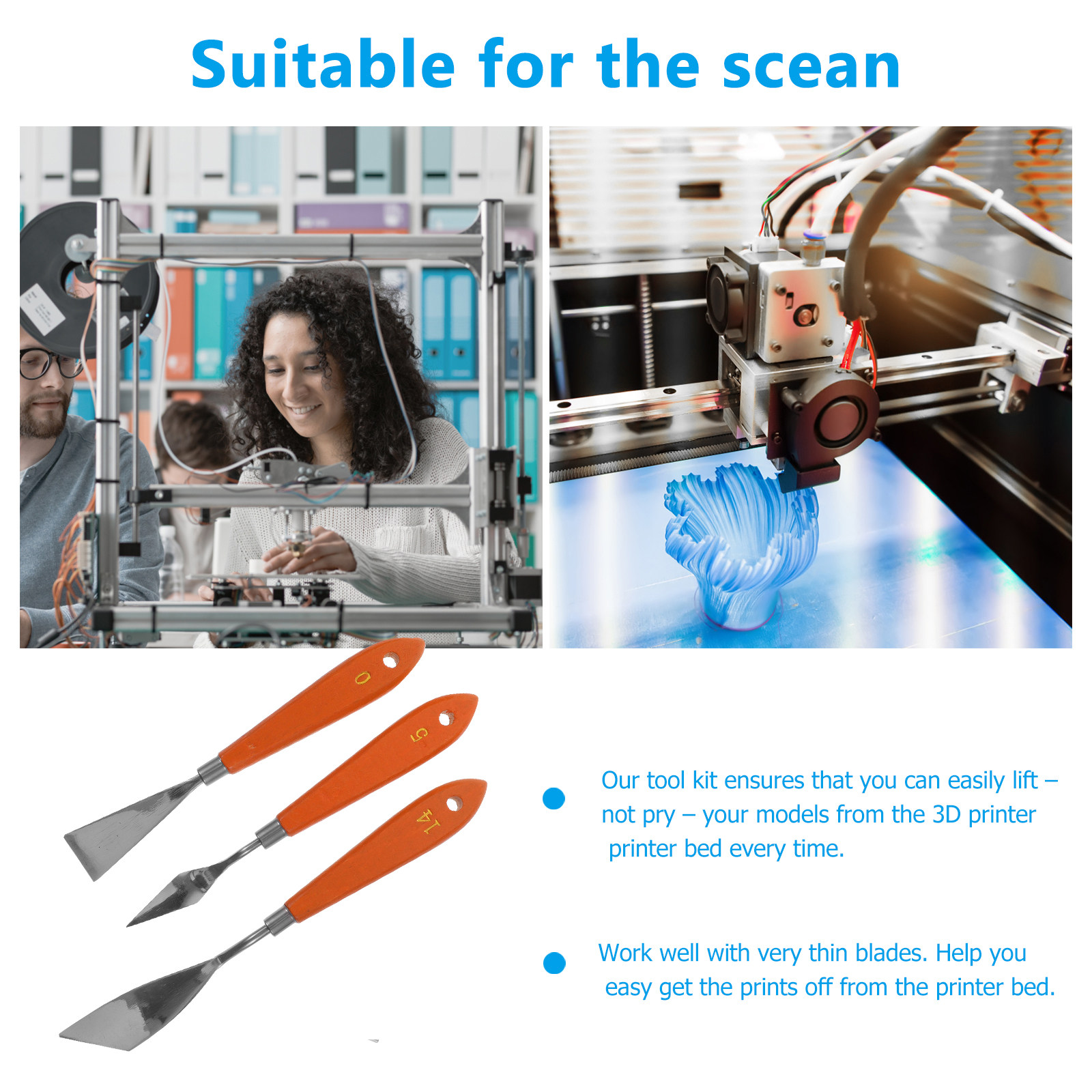 3Pcs 3D Printer Removal Tool S - Print Removal Spatula ulasan dan harga