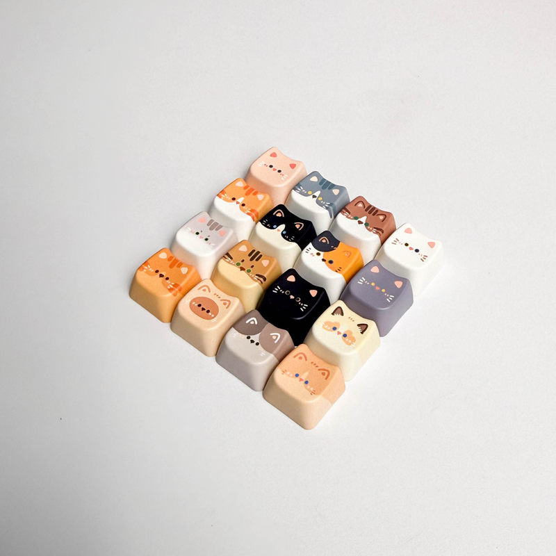 Cute Cat Keycaps 4/16keys Mao  - 3D Printing Keycaps ulasan dan harga