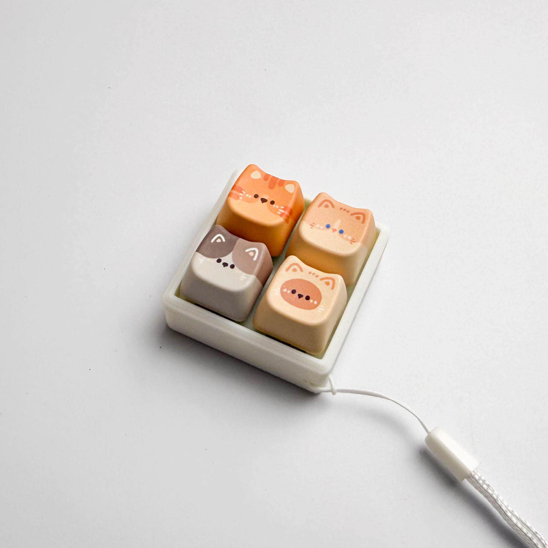 Cute Cat Keycaps 4/16keys Mao  - 3D Printing Keycaps ulasan dan harga