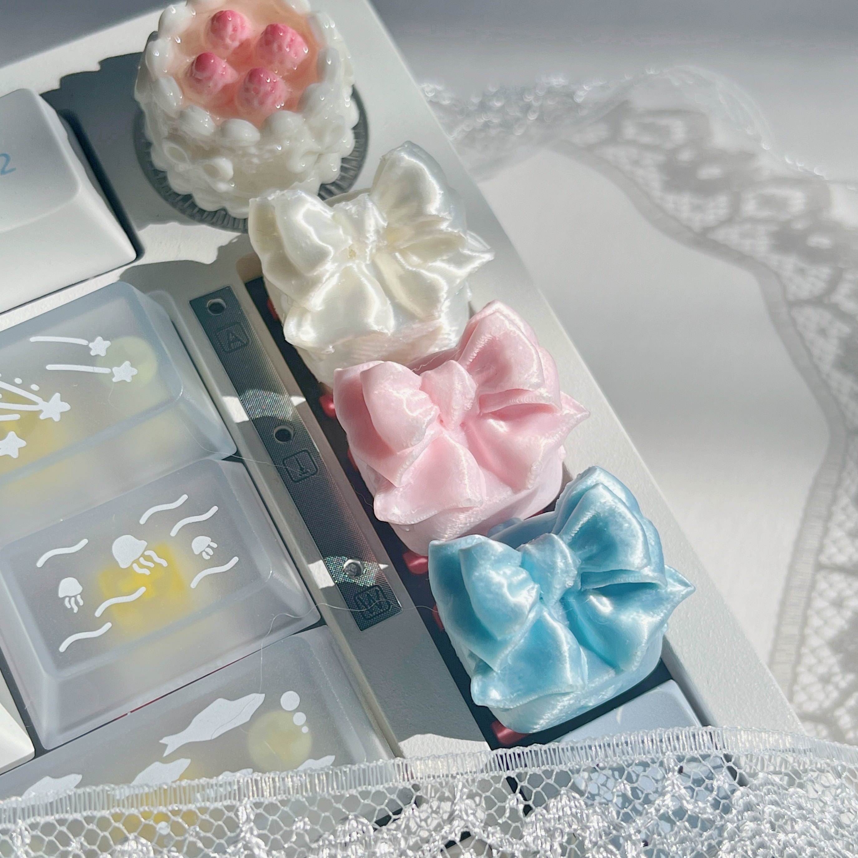 Silk Bow Themed Point Keycap 3 - 3D Printing Keycaps ulasan dan harga