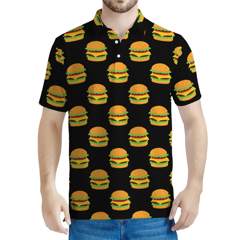 Cute Hamburger Graphic Polo Sh - 3D Printing In Food ulasan dan harga