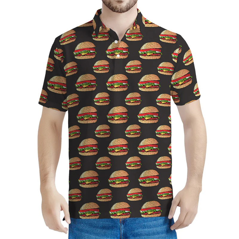 Cute Hamburger Graphic Polo Sh - 3D Printing In Food ulasan dan harga