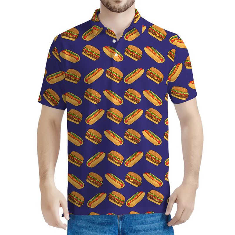 Cute Hamburger Graphic Polo Sh - 3D Printing In Food ulasan dan harga
