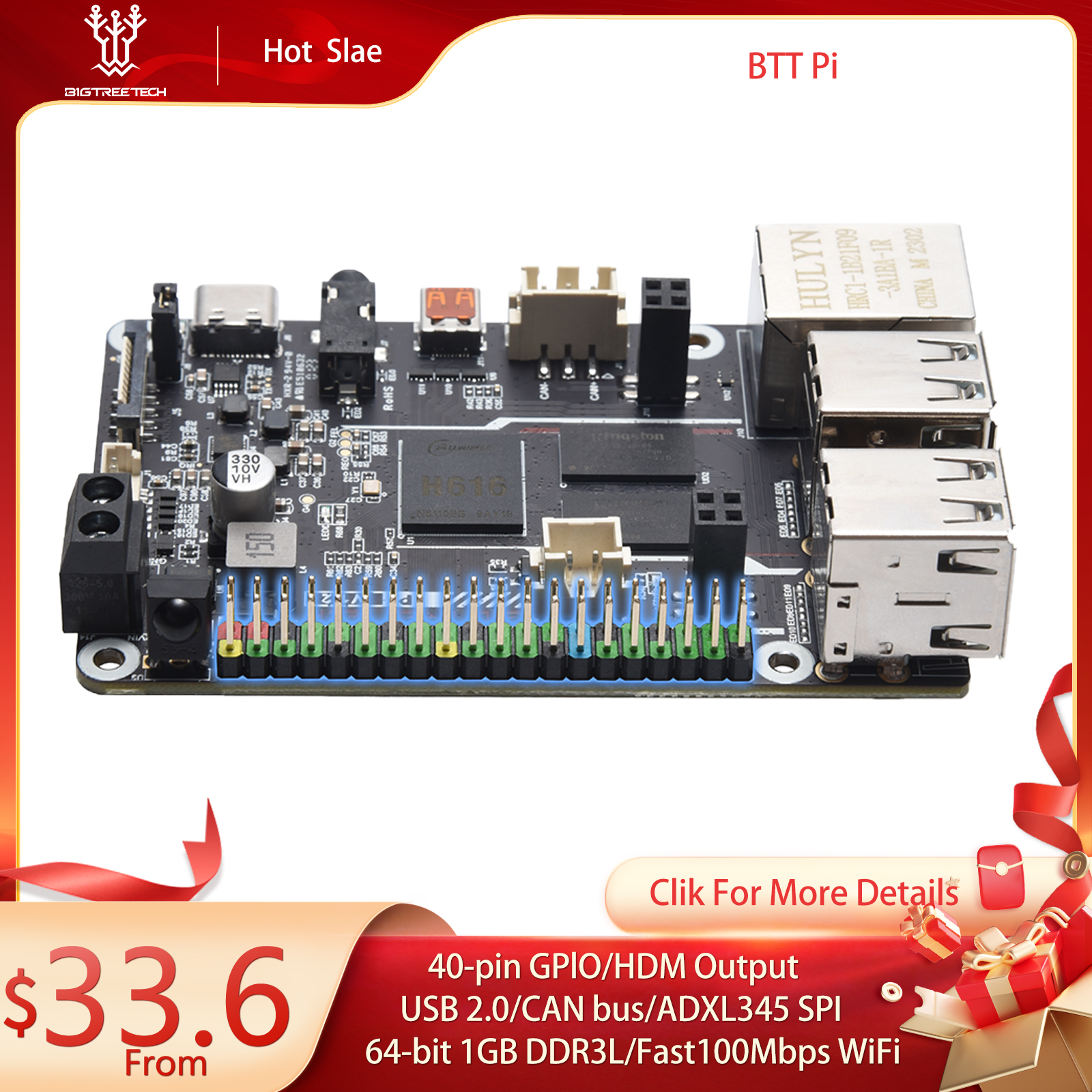 BIGTREETECH BTT PI V1.2 Quad C - 3D Printing Klipper ulasan dan harga