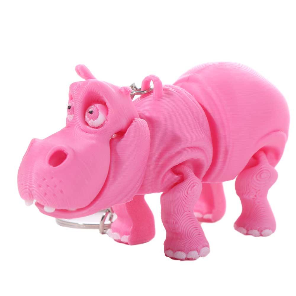 PLA Pink Hippopotamus Keychain - 3D Printing Pla ulasan dan harga
