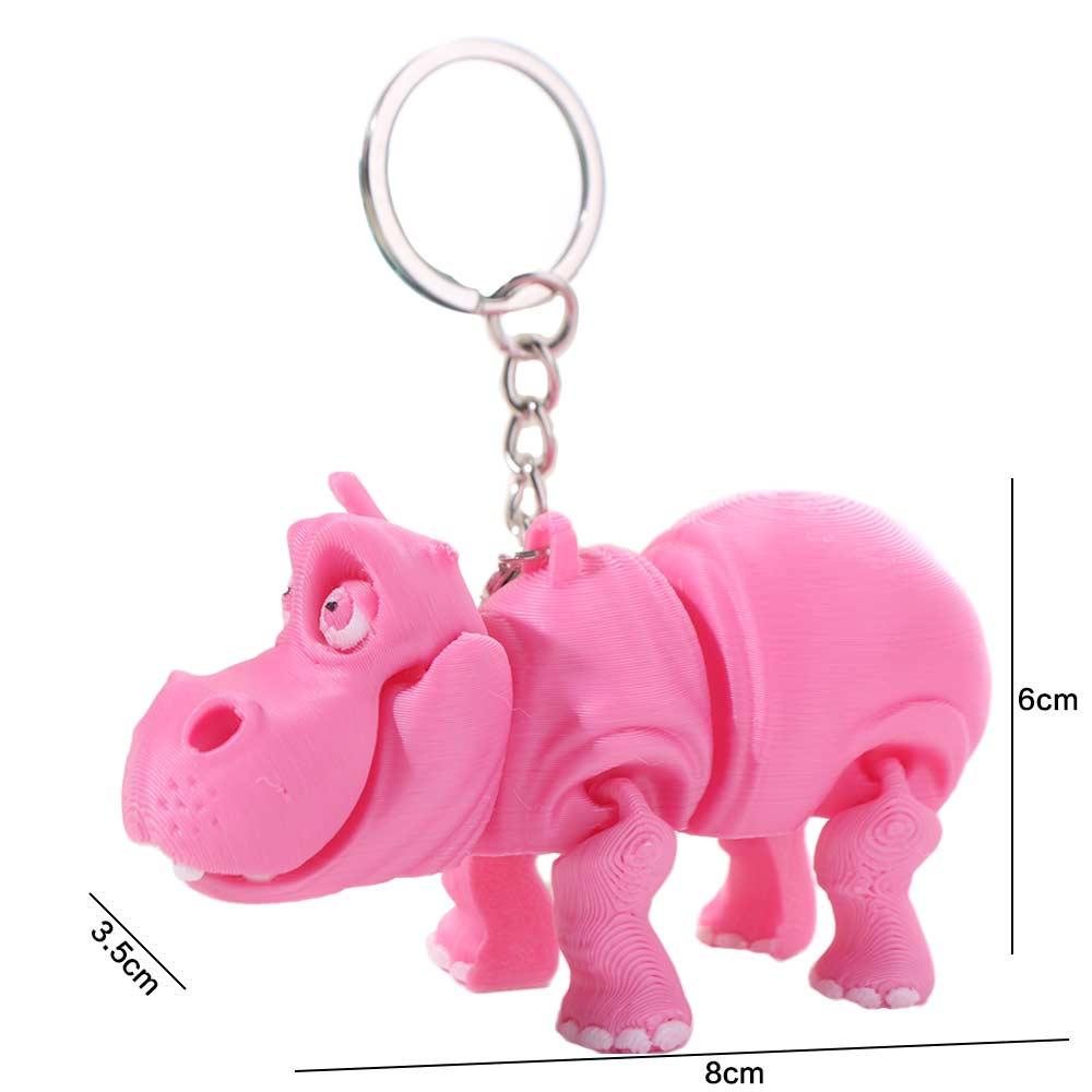 PLA Pink Hippopotamus Keychain - 3D Printing Pla ulasan dan harga