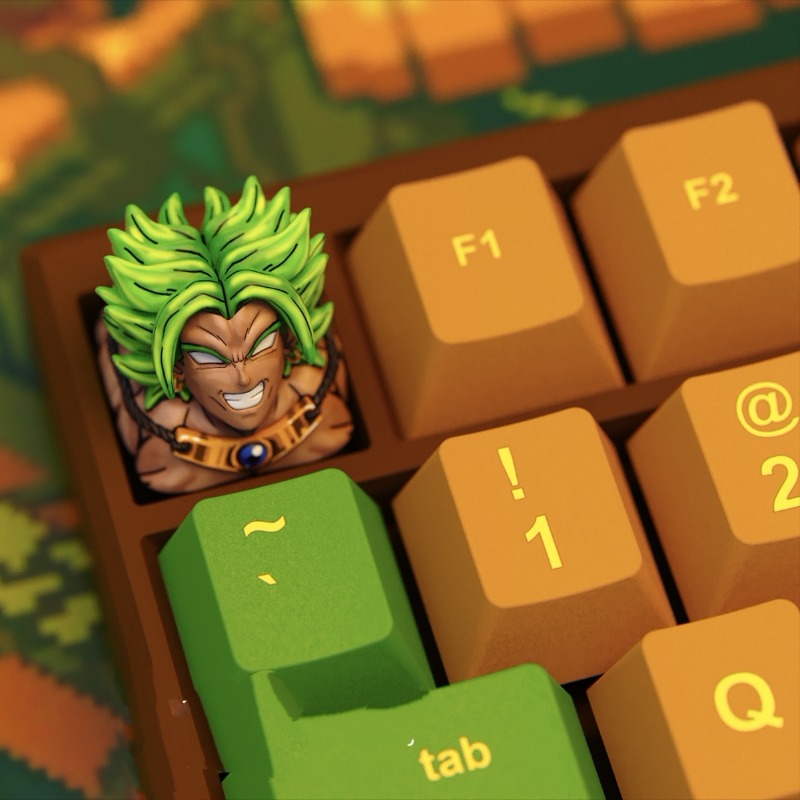 Anime Keycaps Broly Themed Mec - 3D Printing Keycaps ulasan dan harga