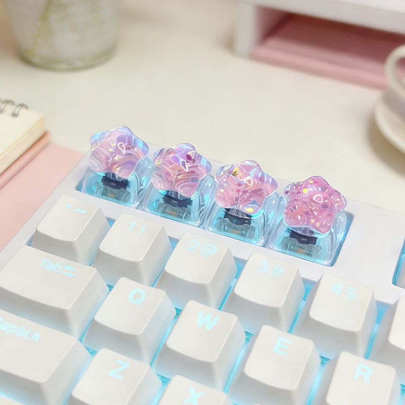 4pcs DIY Personalized Transpar - 3D Printing Keycaps ulasan dan harga